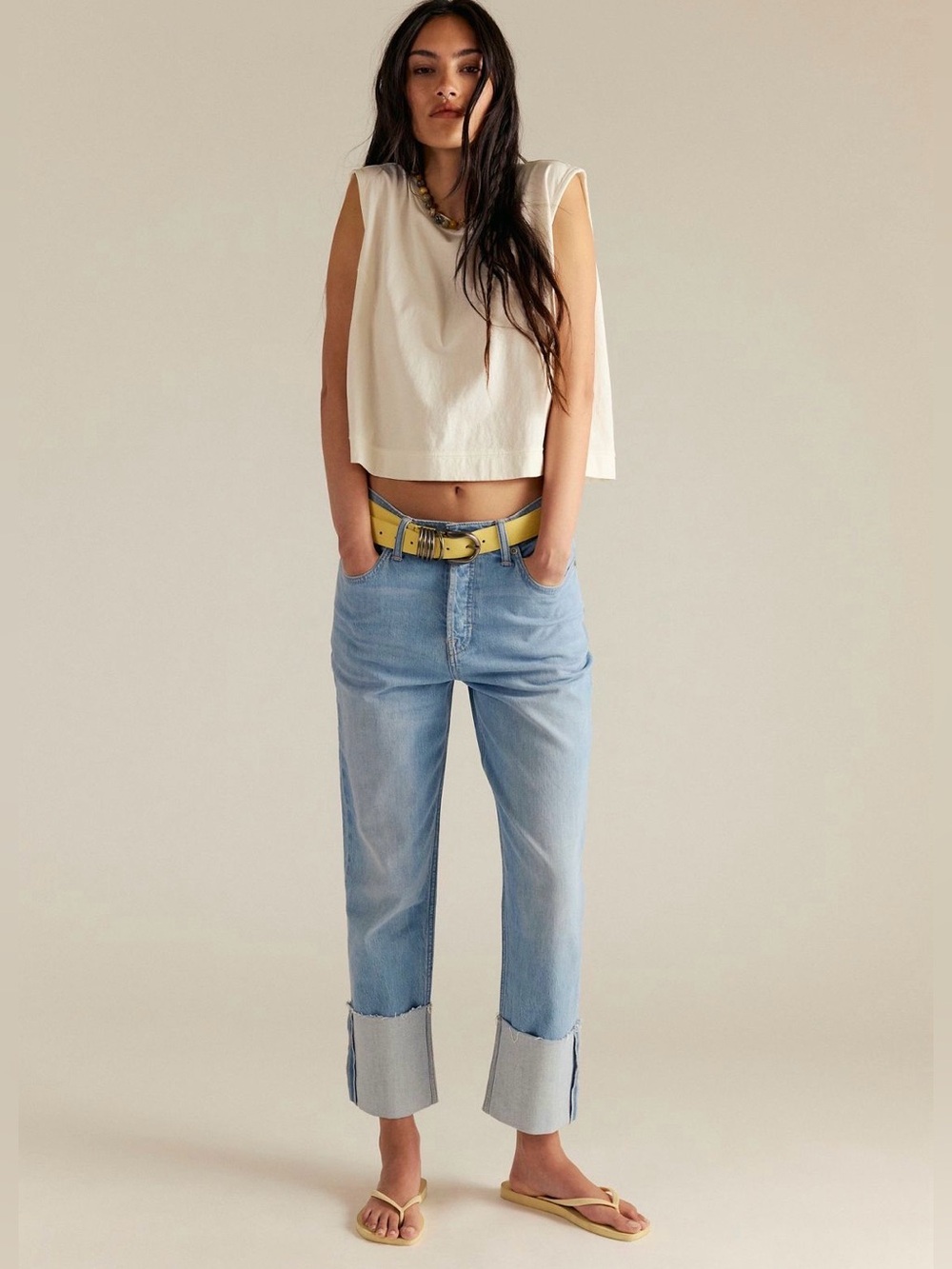 FREE PEOPLE We The Free Isabelle Slim
Cuffed Jeans